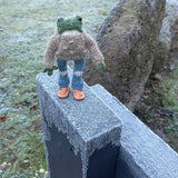 Hand knitted frog
