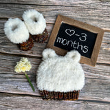 Baby Bootie and Beanie Set 0-3 months