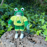 Hand knitted frog