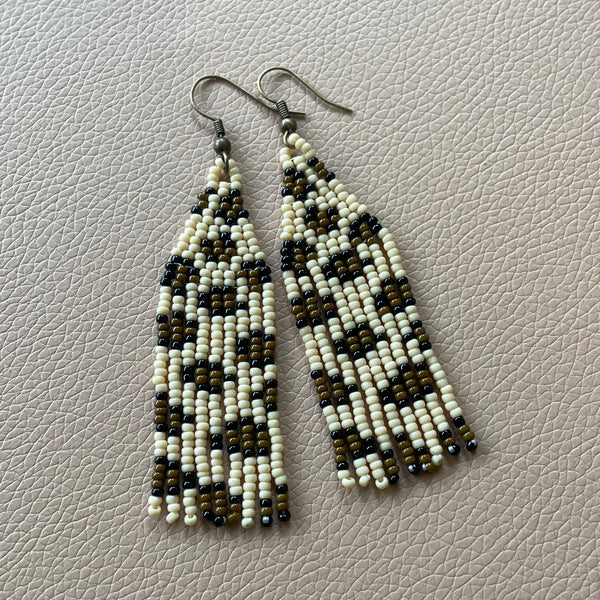 Beaded Earrings - Leopard Print