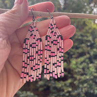 Beaded Earrings - Leopard Print