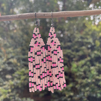 Beaded Earrings - Leopard Print