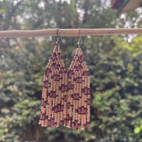 Beaded Earrings - Leopard Print